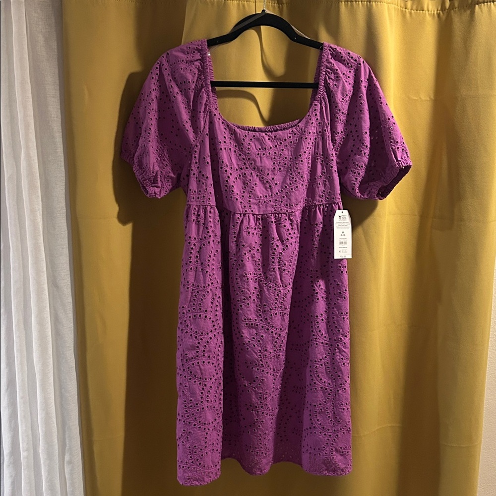 Time and Tru Violet Eyelet Babydoll Dress